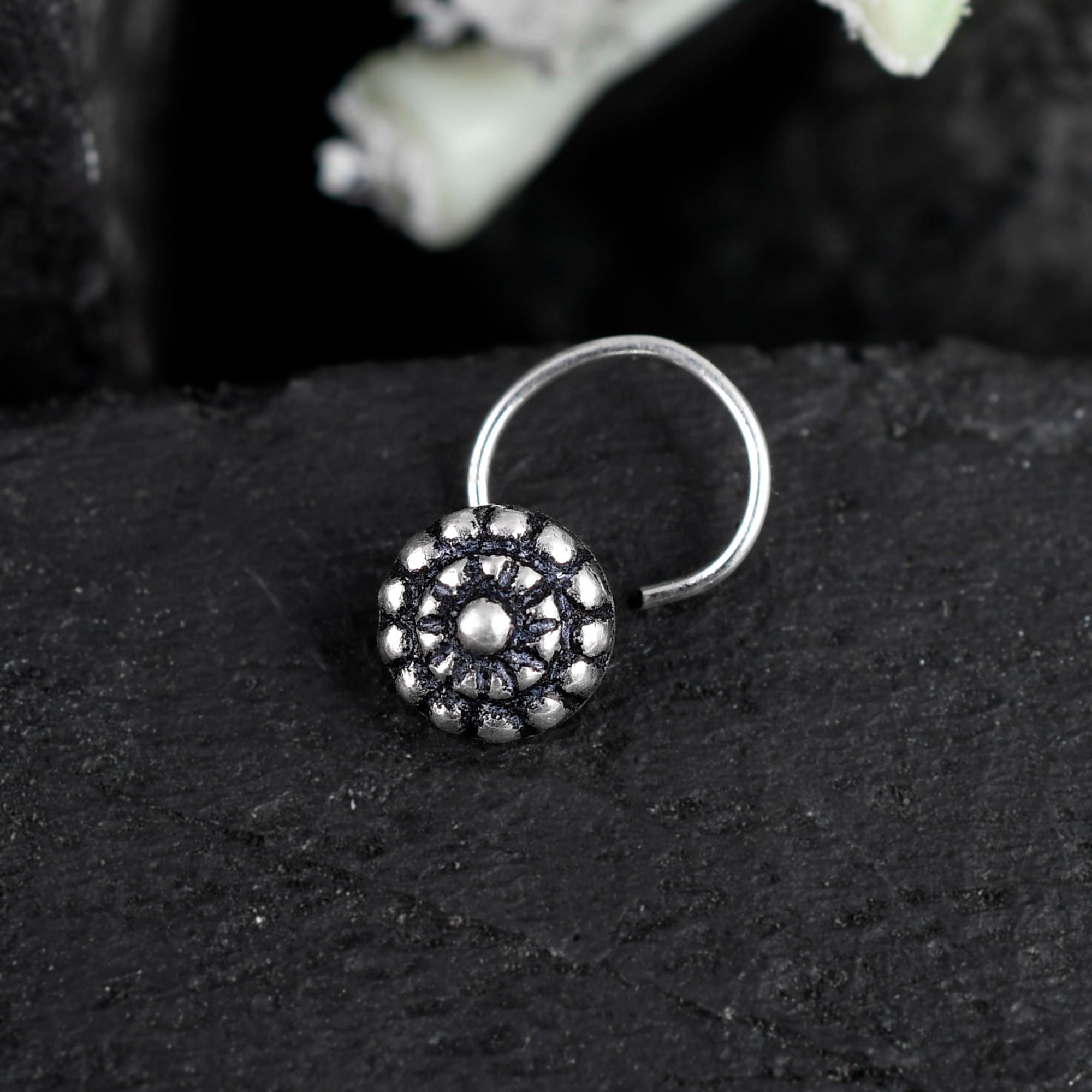 Buy 92.5 Sterling Silver Nose Ring With Zirconia KALKI Fashion India